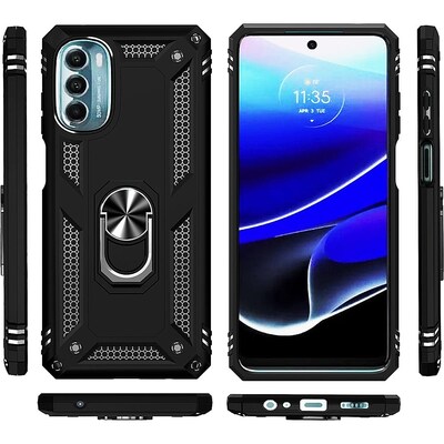 SaharaCase Military Kickstand with Belt Clip Case for Motorola Moto G 5G (2022), Black (CP00243)