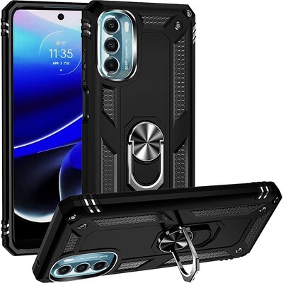 SaharaCase Military Kickstand with Belt Clip Case for Motorola Moto G 5G (2022), Black (CP00243)
