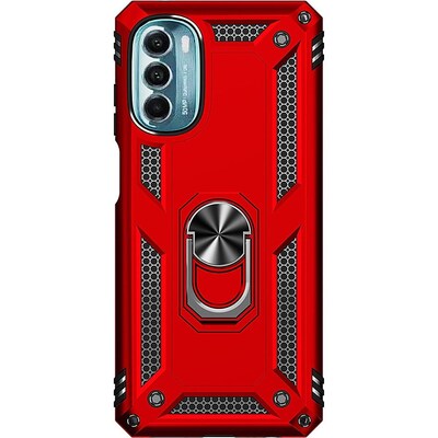 SaharaCase Military Kickstand with Belt Clip Case for Motorola Moto G 5G (2022), Red (CP00244)