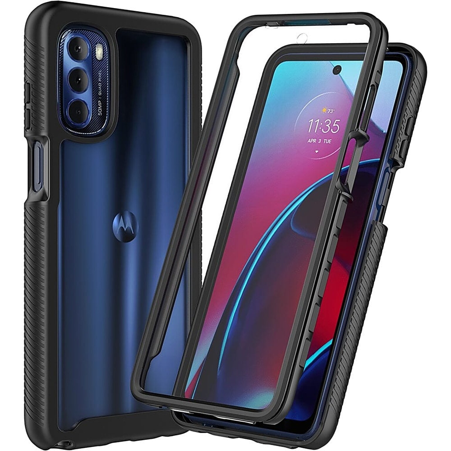 SaharaCase GRIP Series Case for Motorola G Stylus 4G 2022, Black/Clear (CP00247)