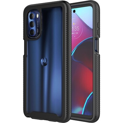 SaharaCase GRIP Series Case for Motorola G Stylus 4G 2022, Black/Clear (CP00247)