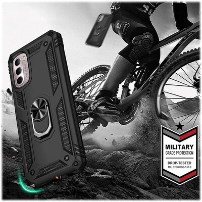 SaharaCase Military Kickstand Case for Motorola G Stylus 4G 2022, Black (CP00248)