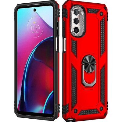 SaharaCase Military Kickstand Case for Motorola G Stylus 4G 2022, Red (CP00249)