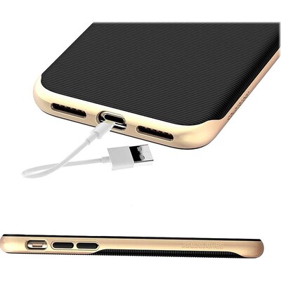 SaharaCase Trend Series Case for Apple iPhone 7, 8, SE (3rd Generation 2022), Black Gold 9CP00267)