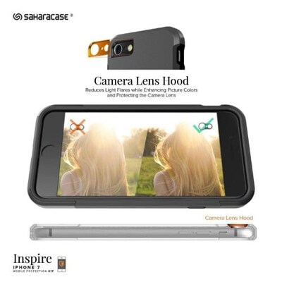 SaharaCase Inspire Series Case for Apple iPhone 7, 8, SE (3rd Generation 2022), Black/Gray (CP00272)