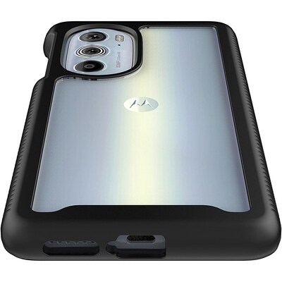 SaharaCase GRIP Series Case for Motorola Edge+ 2022, Black/Clear (CP00281)