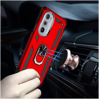 SaharaCase Military Kickstand Series Case for Motorola Edge+ (2022), Red (CP00283)