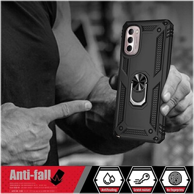 SaharaCase Military Kickstand Series Case for Motorola Moto G Stylus 5G (2022), Black (CP00287)