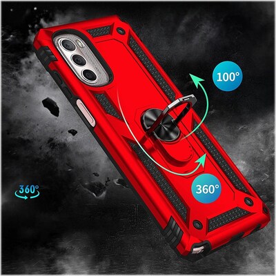 SaharaCase Military Kickstand Series Case for Motorola Moto G Stylus 5G (2022), Red (CP00288)