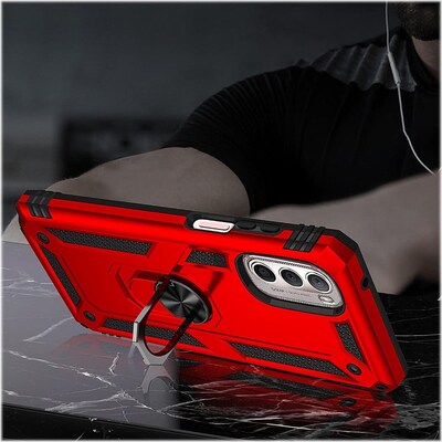 SaharaCase Military Kickstand Series Case for Motorola Moto G Stylus 5G (2022), Red (CP00288)