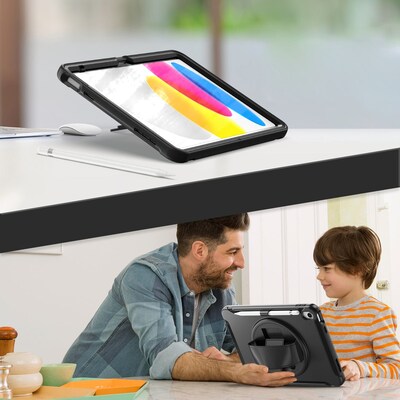 SaharaCase Protection Hand Strap Series TPU Case for iPad 11'' A16 & iPad 10.9" 10th Gen, Black (TB00278)