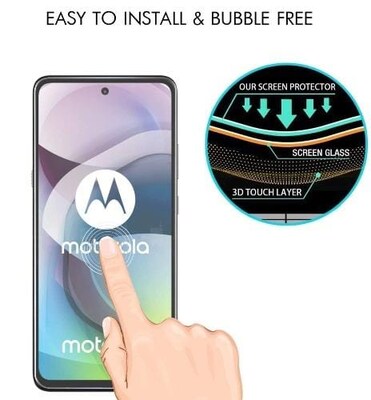 SaharaCase Ultra Strong+ ZeroDamage HD Glass Screen Protector for Motorola One 5G Ace (2021), Clear (ZD00004)