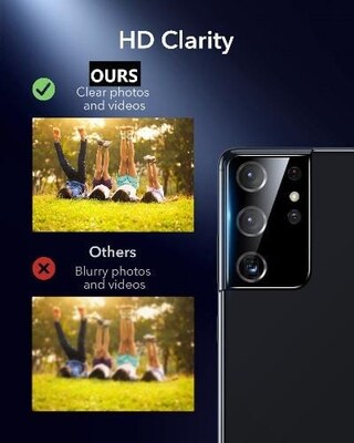 SaharaCase FlexiGlass Camera Lens Protector for Samsung Galaxy S21 Ultra 5G, Black, 2/Pack (ZD00021)