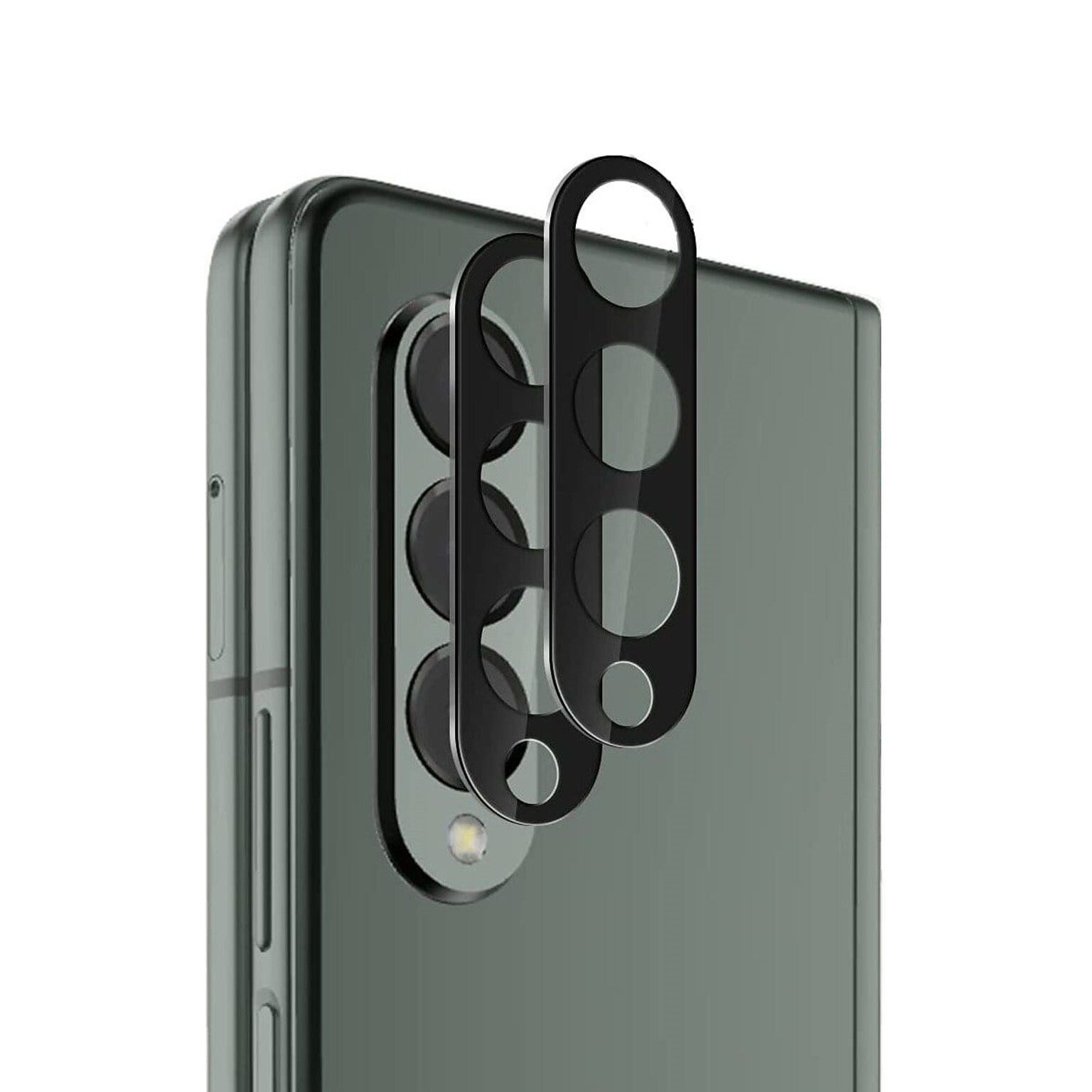 SaharaCase ZeroDamage Camera Lens Protector for Samsung Galaxy Z Fold3 5G, Clear, 2/Pack/Black (ZD00037)