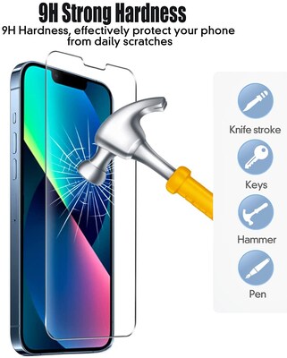 SaharaCase ZeroDamage Ultra Strong Tempered Glass Screen Protector for Apple iPhone 13 mini, Clear, 2/Pack (ZD00038)