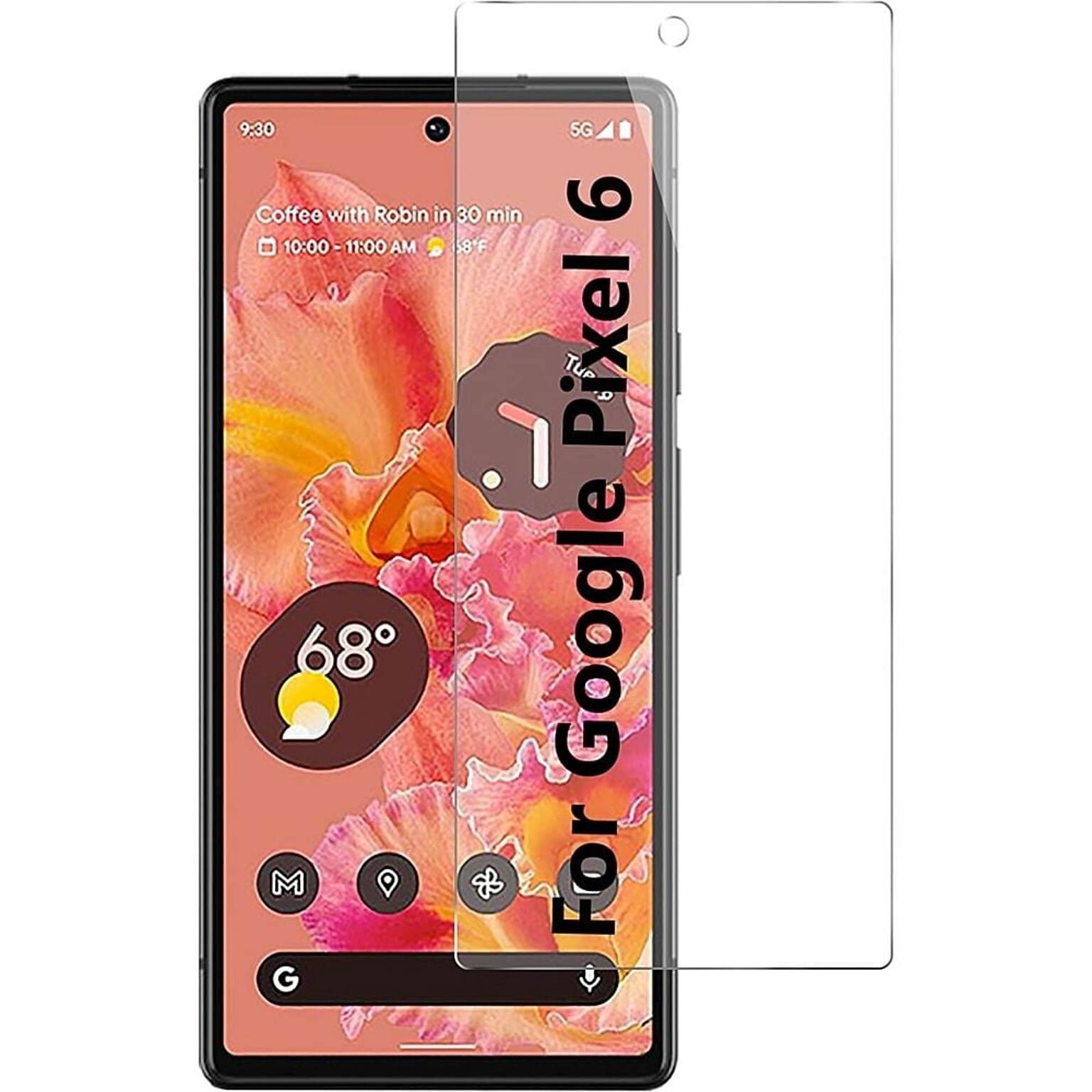 SaharaCase ZeroDamage Ultra Strong Tempered Glass Screen Protector for Google Pixel 6, Clear (ZD00065)