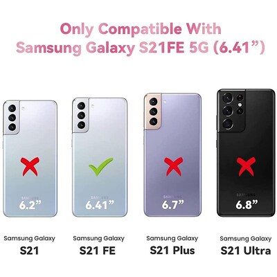 SaharaCase ZeroDamage Camera Lens Protector for Samsung Galaxy S21 FE 5G, Clear, 2/Pack/Black (ZD00082)