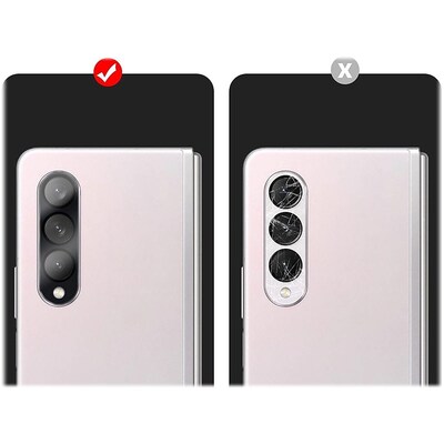 SaharaCase ZeroDamage Camera Lens Protector for Samsung Galaxy Z Fold4, Clear, 2/Pack/Black (ZD00091)
