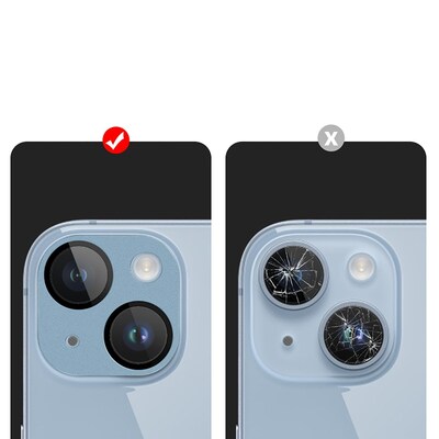 SaharaCase ZeroDamage Camera Lens Protector for Apple iPhone 14 and iPhone 14 Plus, Blue, 2/Pack (ZD00098)