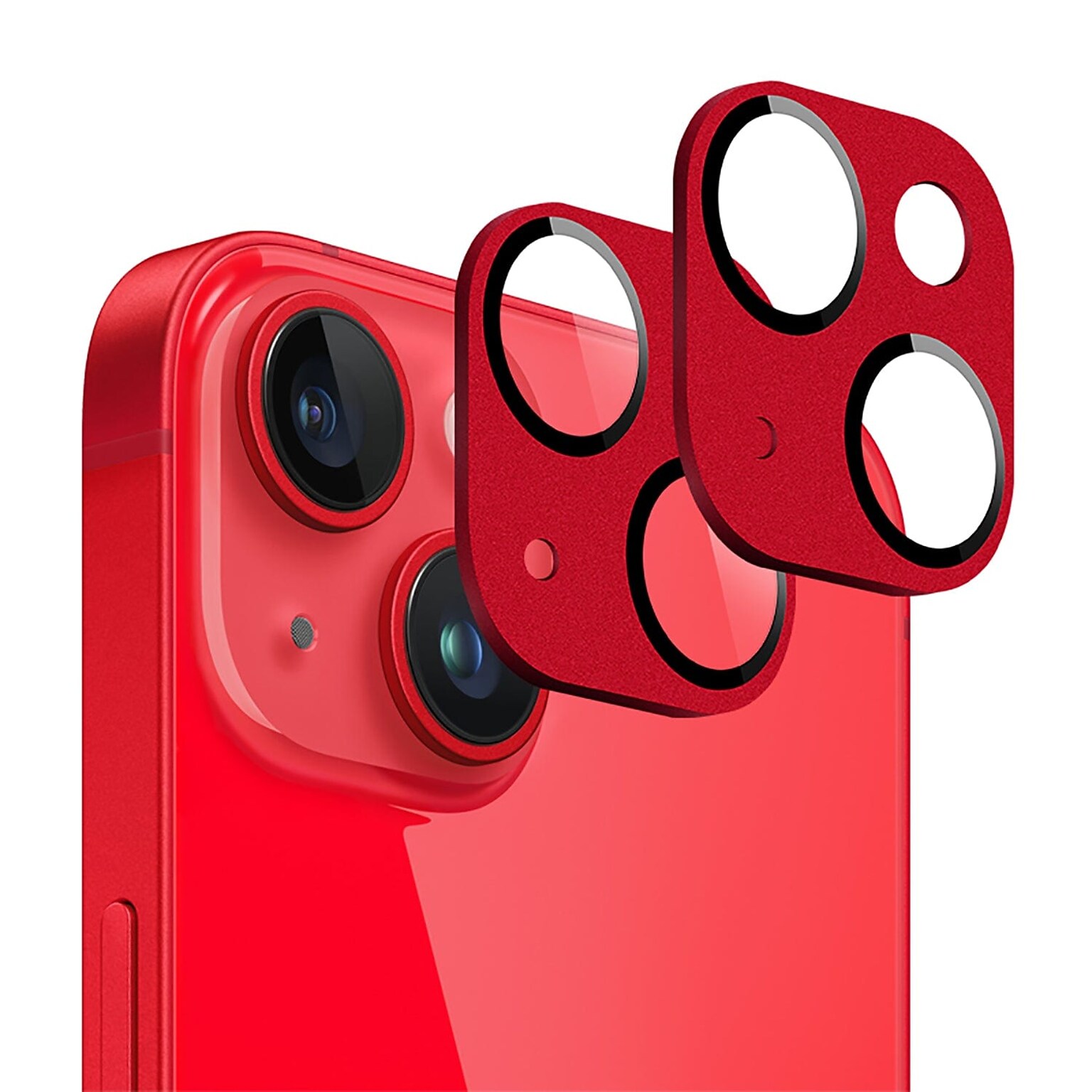 SaharaCase ZeroDamage Camera Lens Protector for Apple iPhone 14 and iPhone 14 Plus, Red, 2/Pack (ZD00100)
