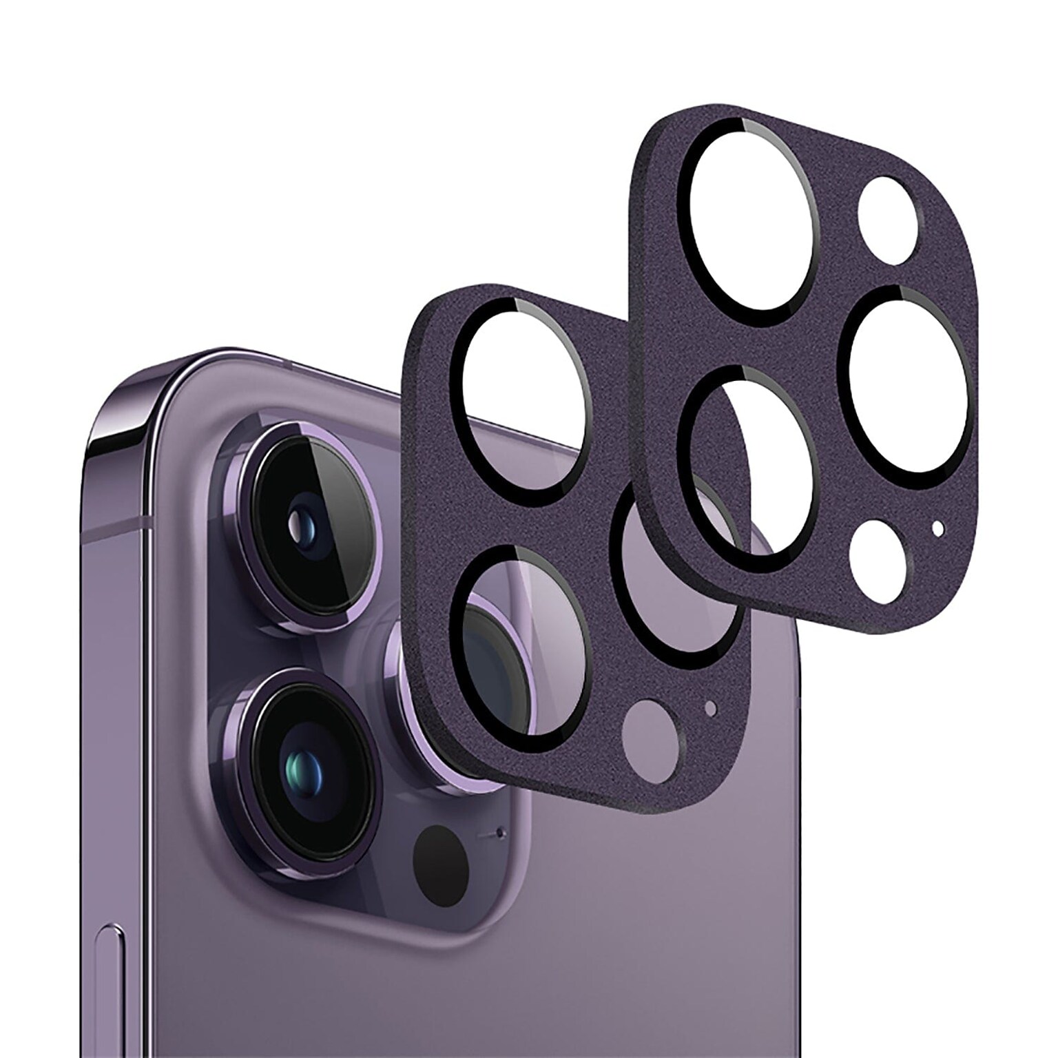 SaharaCase ZeroDamage Camera Lens Protector for Apple iPhone 14 Pro and iPhone 14 Pro Max, Purple, 2/Pack (ZD00102)