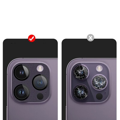 SaharaCase ZeroDamage Camera Lens Protector for Apple iPhone 14 Pro and iPhone 14 Pro Max, Purple, 2/Pack (ZD00102)