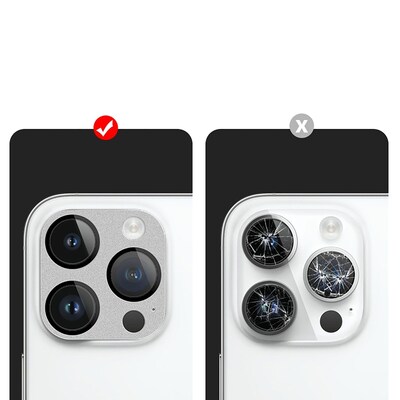 SaharaCase ZeroDamage Camera Lens Protector for Apple iPhone 14 Pro and iPhone 14 Pro Max, Silver, 2/Pack (ZD00103)