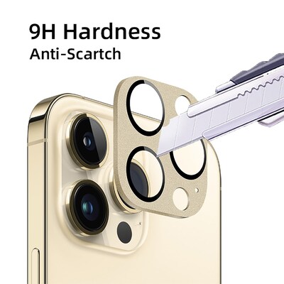 SaharaCase ZeroDamage Camera Lens Protector for Apple iPhone 14 Pro and iPhone 14 Pro Max, Gold, 2/Pack (ZD00104)