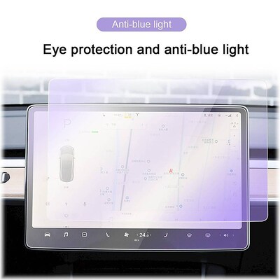 SaharaCase  ZeroDamage Ultra Strong Tempered Glass Screen Protector for Tesla Model 3 and Model Y, Anti-Blue (ZD-T00006)