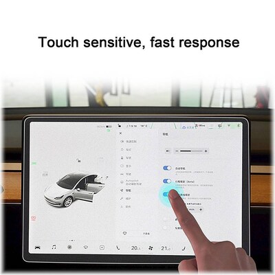 SaharaCase  ZeroDamage Ultra Strong Tempered Glass Screen Protector for Tesla Model 3 and Model Y, Matte Clear (ZD-T00007)