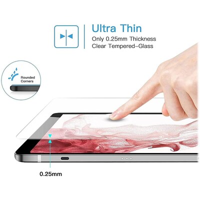 SaharaCase ZeroDamage Ultra Strong Tempered Glass Screen Protector for Samsung Galaxy Tab S8, Clear (ZD-T00024)