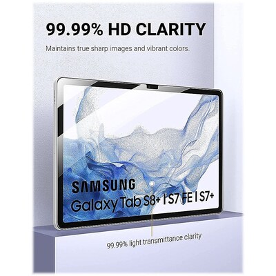 SaharaCase ZeroDamage Ultra Strong Tempered Glass Screen Protector for Samsung Galaxy Tab S8+, Clear (ZD-T00025)