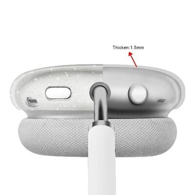 SaharaCase Hybrid Flex Case for Apple AirPods Max, Transparent Sparkle (HP00006)