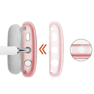 SaharaCase Hybrid Flex Case for Apple AirPods Max, Transparent Pink (HP00008)