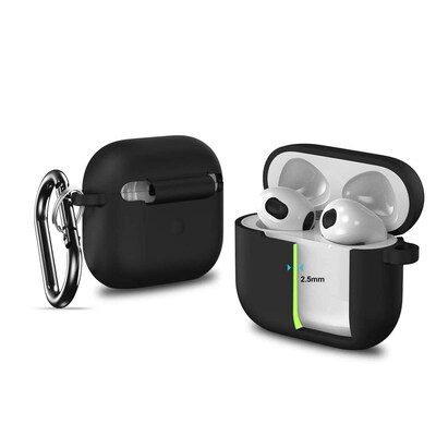 SaharaCase Silicone Case for Apple AirPods 3 (3rd Generation 2021), Black (HP00071)