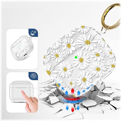 SaharaCase Hybrid Flex Case for Apple AirPods 3, 3rd Generation, Clear/Yellow (HP00086)