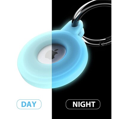 SaharaCase EasyClip Silicone Case for Apple AirTag, Glow Blue (AT00003)