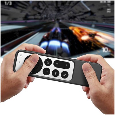 SaharaCase Apple TV 4K Remote Silicone Case for Apple AirTag, Black (AT00010)