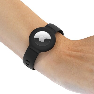 SaharaCase Silicone Wrist Band for Apple AirTag, Black (AT00019)