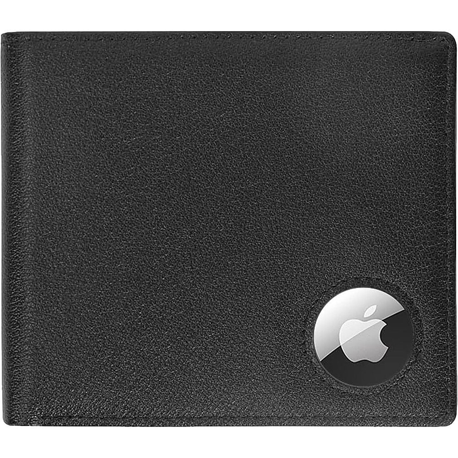SaharaCase Genuine Leather Wallet Case for Apple AirTag, Black (AT00037)