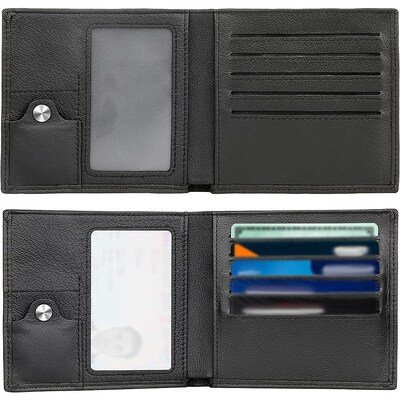 SaharaCase Genuine Leather Wallet Case for Apple AirTag, Black (AT00037)