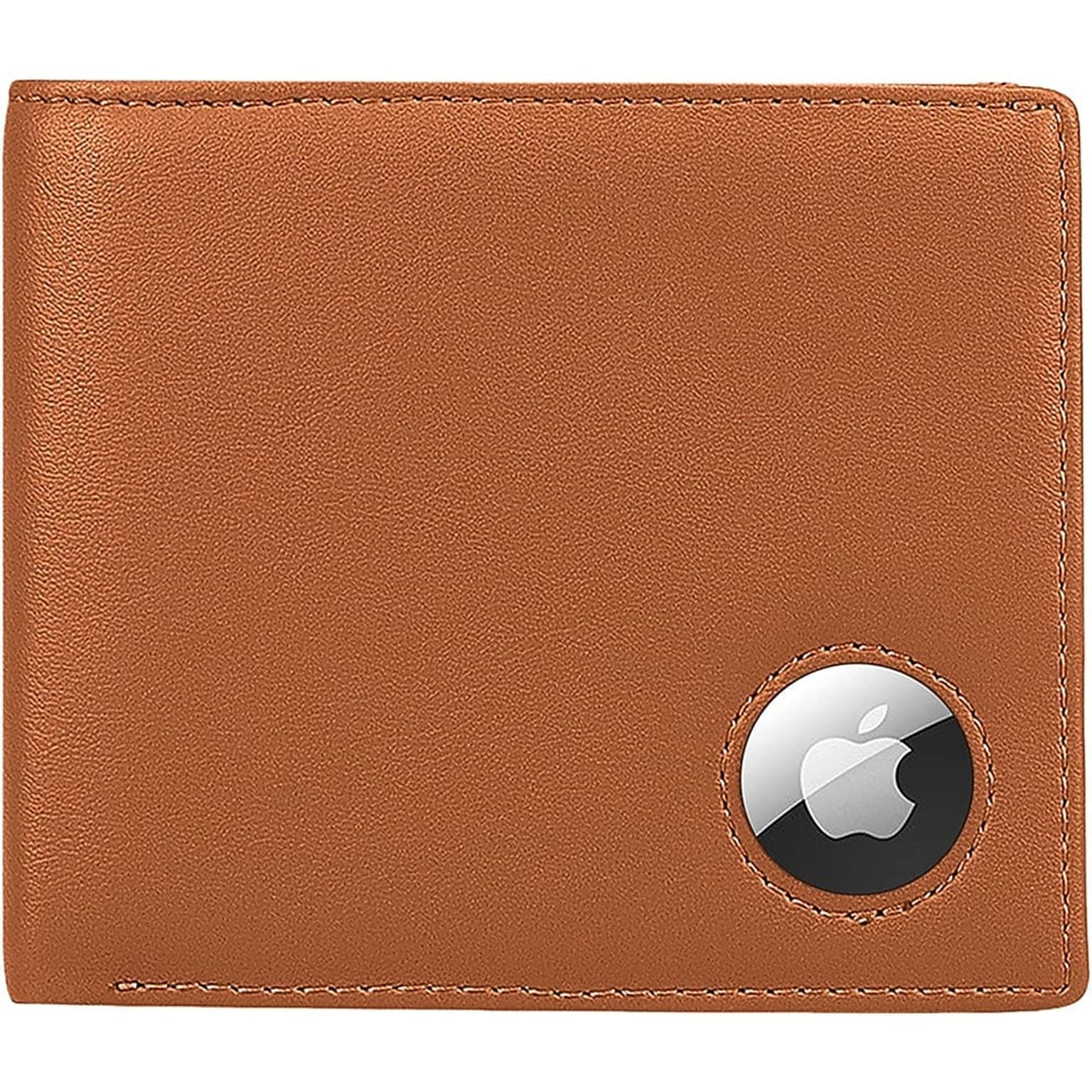 SaharaCase Genuine Leather Wallet Case for Apple AirTag, Brown (AT00038)