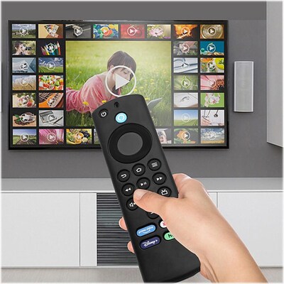 SaharaCase Amazon Fire TV Stick 4K (3rd Gen) Remote Silicone Case for Apple AirTag, Black (AT00039)