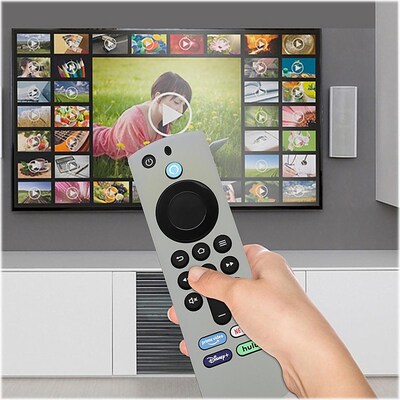 SaharaCase Amazon Fire TV Stick 4K (3rd Gen) Remote Silicone Case for Apple AirTag, Gray (AT00040)