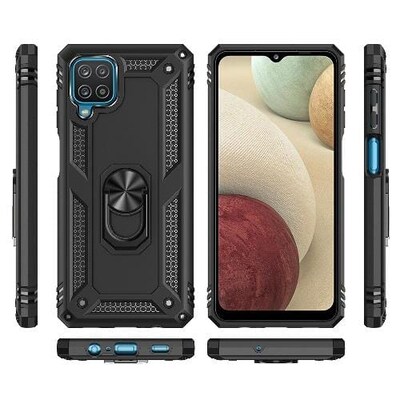 SaharaCase Military Kickstand Series Case for Samsung Galaxy A12, Black (CP00073)