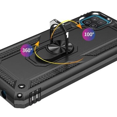 SaharaCase Military Kickstand Series Case for Samsung Galaxy A12, Black (CP00073)