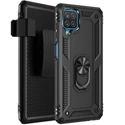 SaharaCase Military Kickstand Series Case for Samsung Galaxy A12, Black (CP00073)