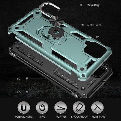 SaharaCase Military Kickstand Series Case for Samsung Galaxy A12, Green (CP00074)