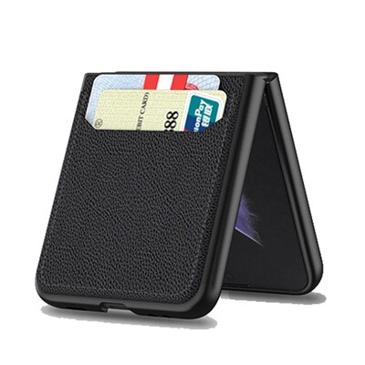 SaharaCase Leather Wallet Case for Samsung Galaxy Z Flip 3 5G, Black (CP00105)