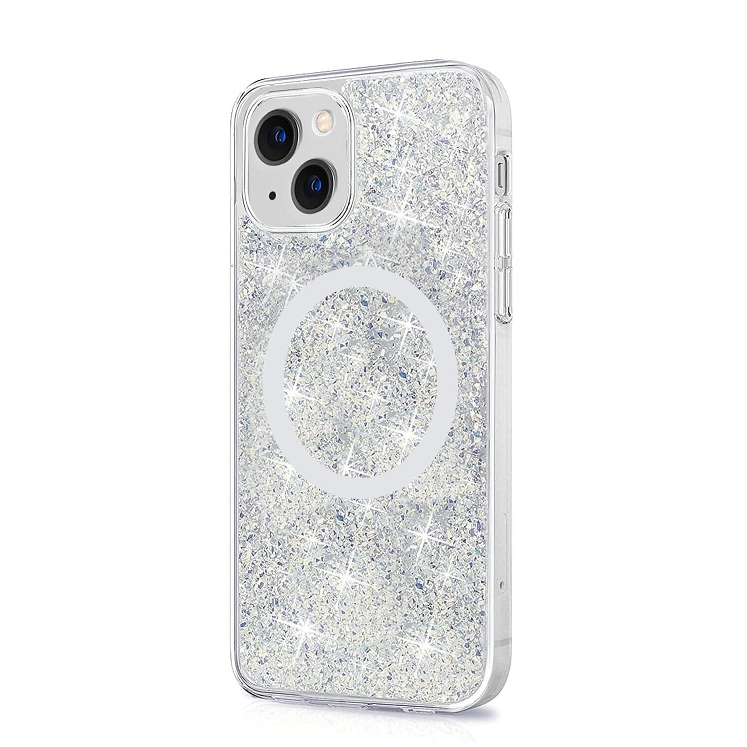 SaharaCase Sparkle Case with MagSafe for Apple iPhone 13 mini, Clear, Silver (CP00123)